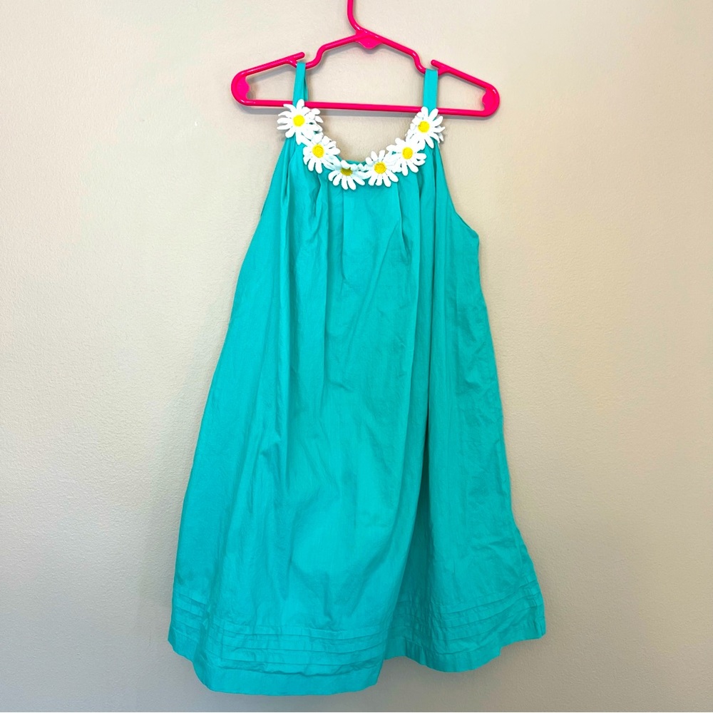 Light Teal Daisy Mini Boden Dress